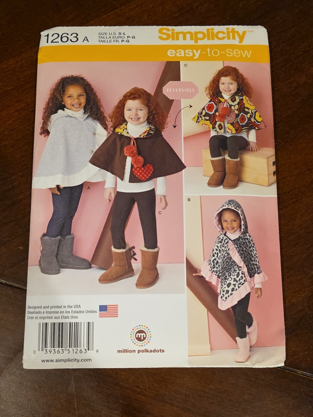 Simplicity Girls' Hooded Cape Pattern